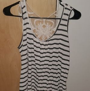 Black and white striped maternity top